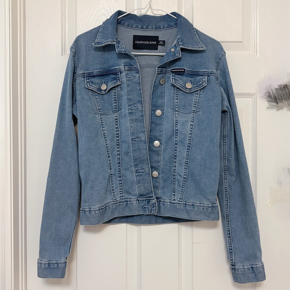 Calvin Klein Jeans Denim Jacket Size XS Light Blue Casual Everyday Wear Spring
